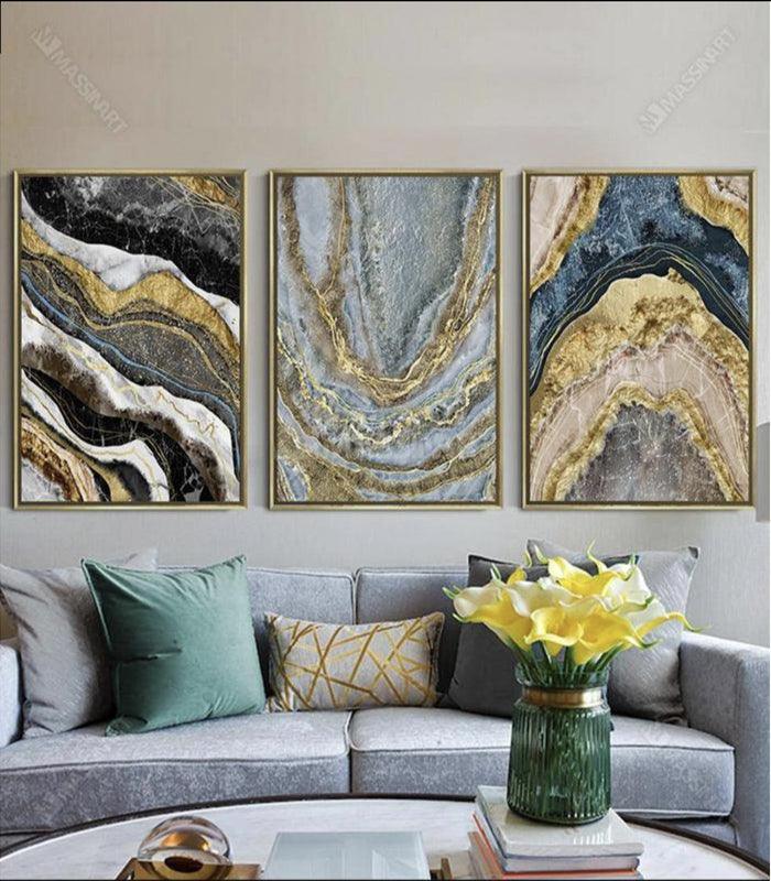 Layers - Tableau triptyque avec encadrement américain - Massinart.ma  décoration murale au Maroc